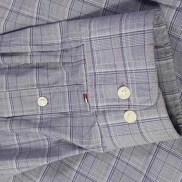 Tommy Hilfiger Blue Plaid Button Up Shirt Men's Size 2XL Wrinkle Free - Picture 8 of 16